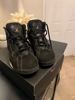 Jordan Black Suede High-Top Sneakers with Gold Jumpman